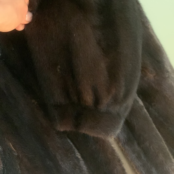 Womens Male Black Ranch Mink “swing” coat. Sz 16. - Picture 7 of 9